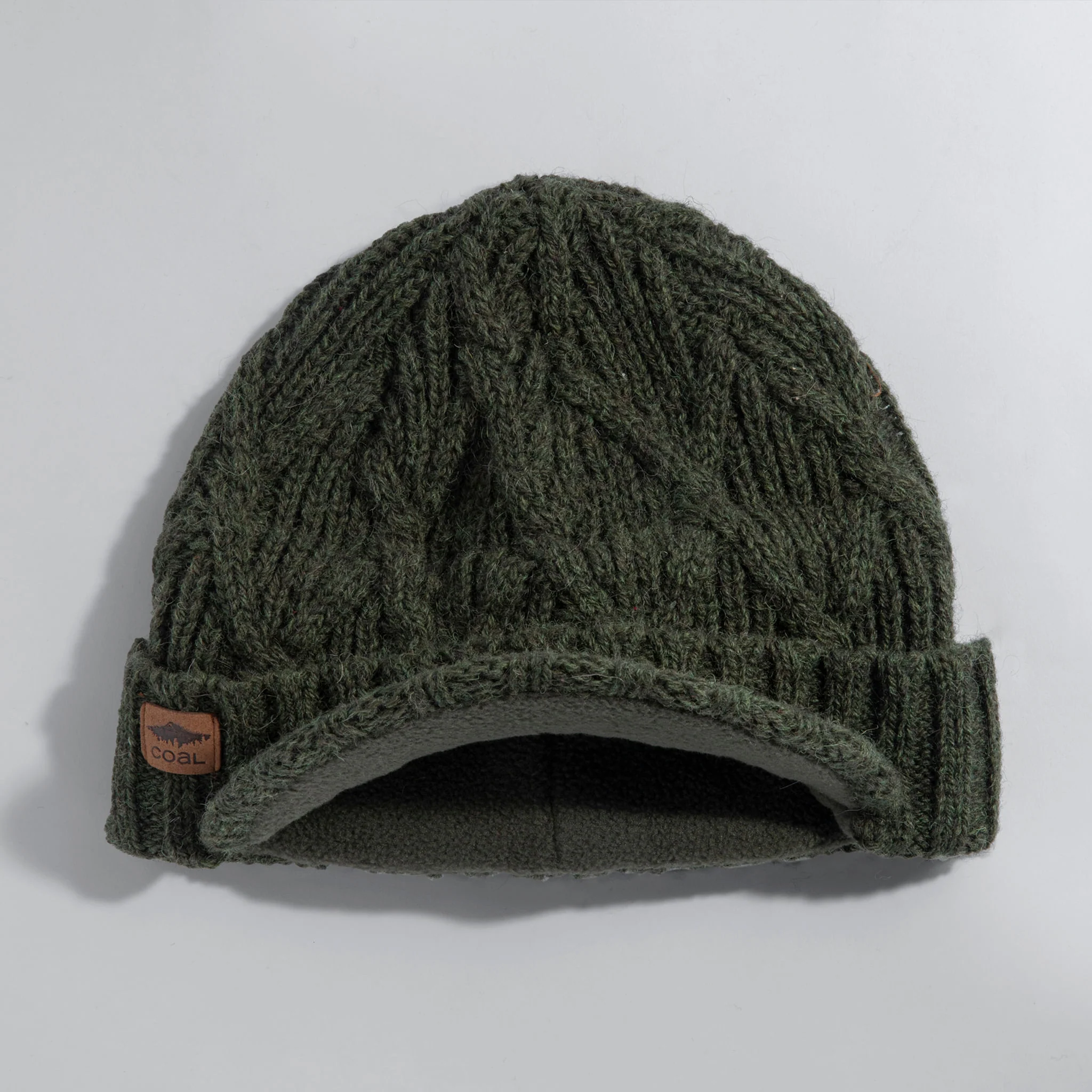 Coal Yukon Cable Knit Wool Brim Beanie - Image 2