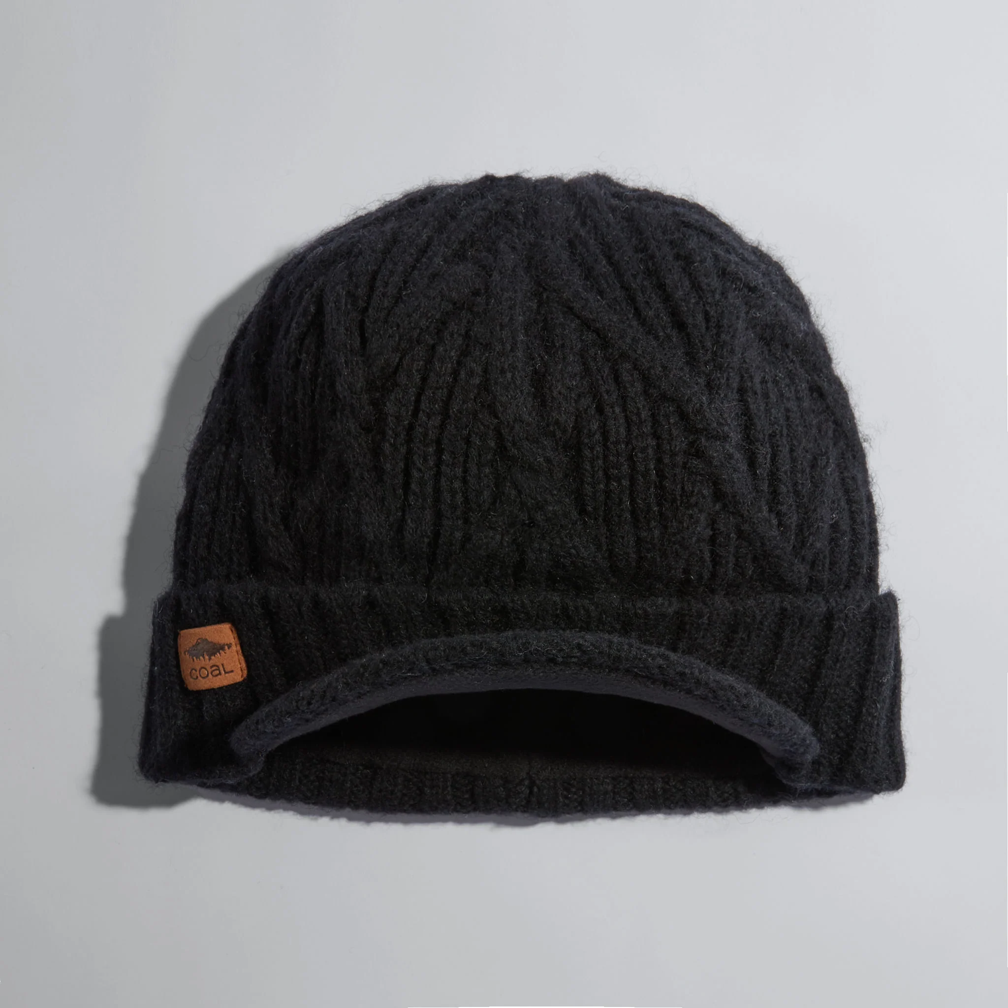 Coal Yukon Cable Knit Wool Brim Beanie - Image 4