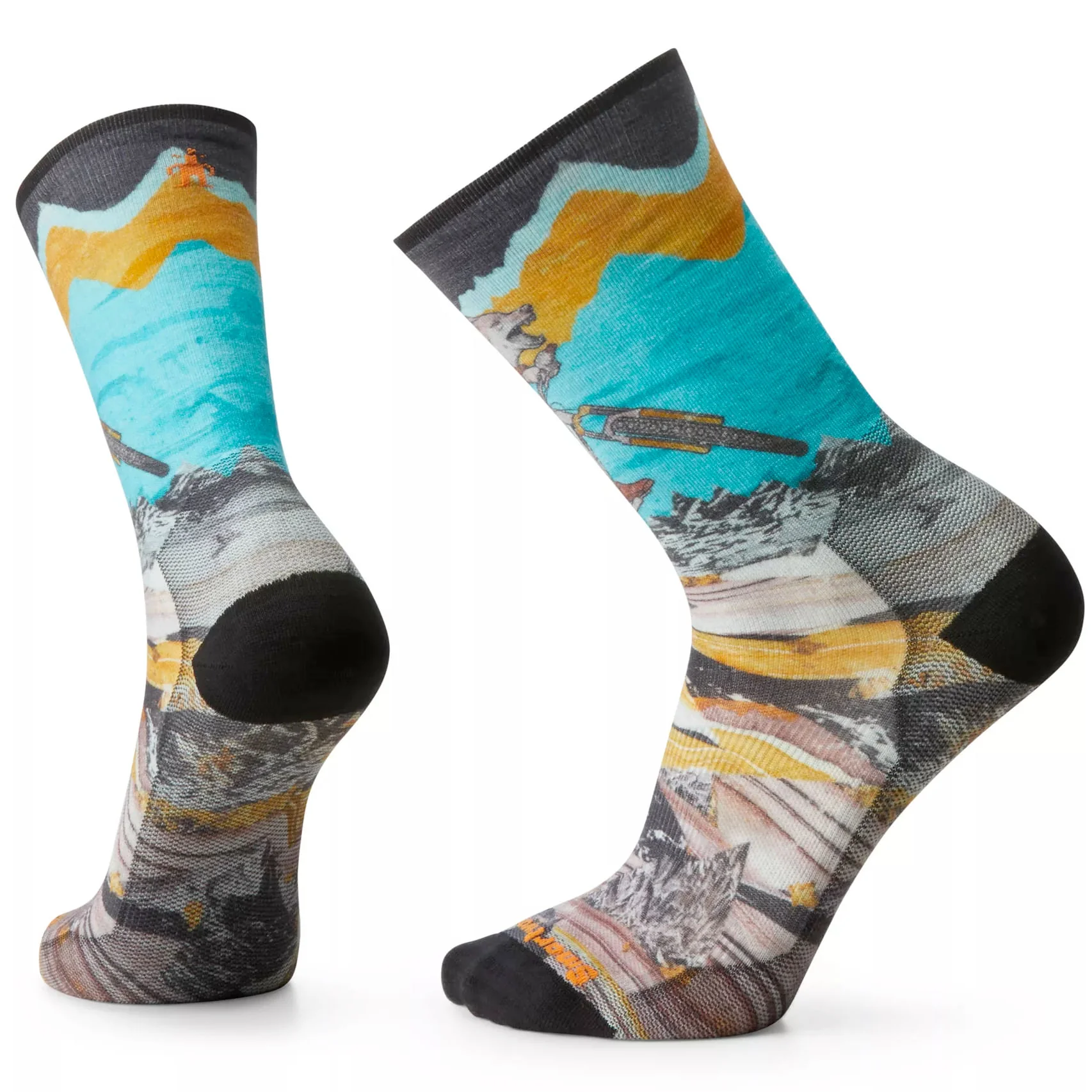 Smartwool Bike Zero Cushion Wolf Print Crew Socks - Image 2
